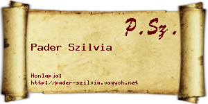 Pader Szilvia névjegykártya